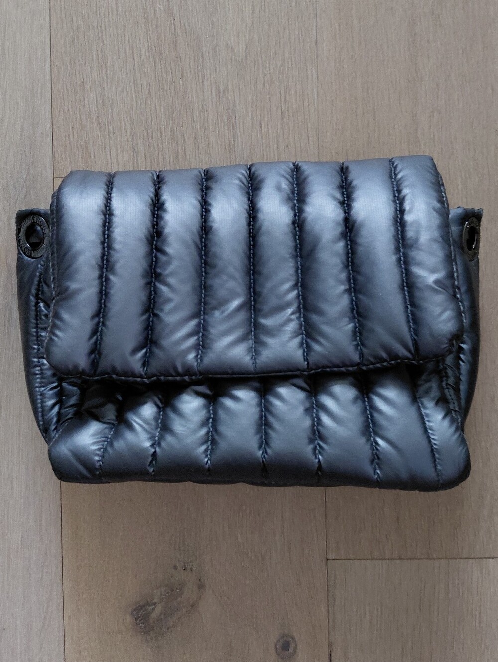 Think Royln Quilted Puffer Crossbody Bag - Metallic Grey